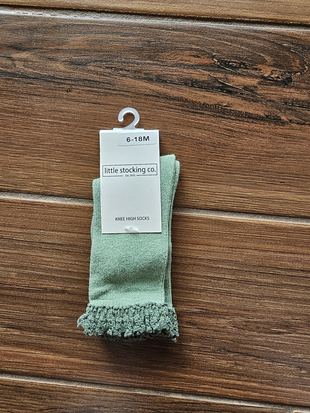 NWT Little Stocking Co Spearmint Lace Top Knee High Socks 6-18 months